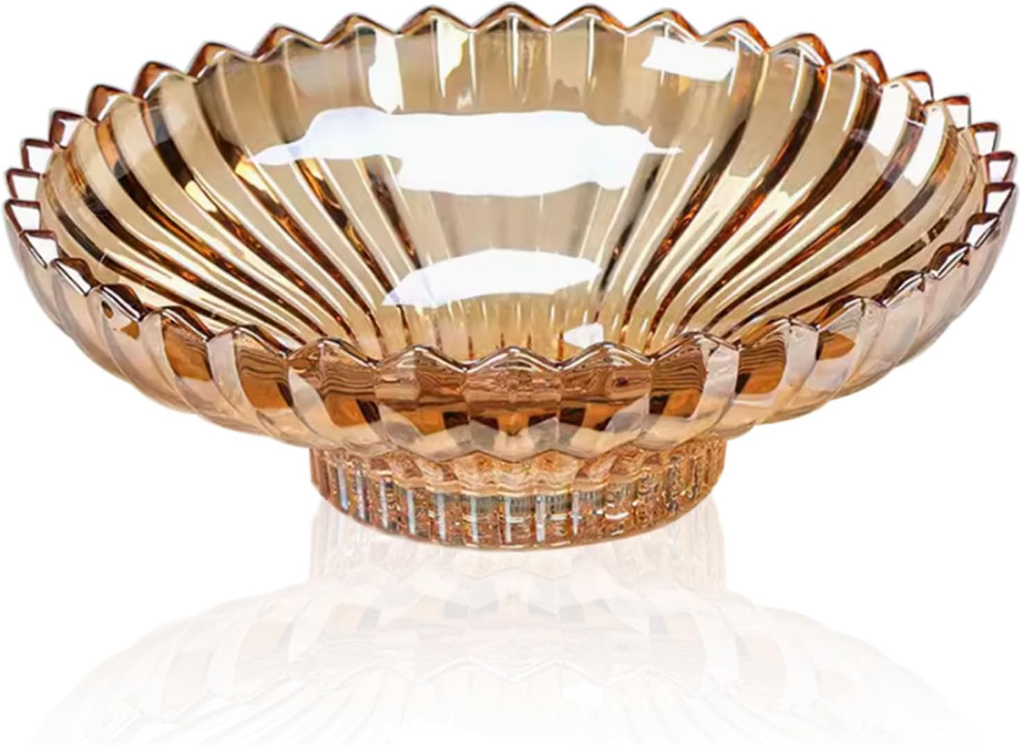 Extra Large Glass Fruit Bowl or Decorative Bowl, Center Bowl，Used for Kitchen Counter or Living Room Central Table Decoration (Amber)