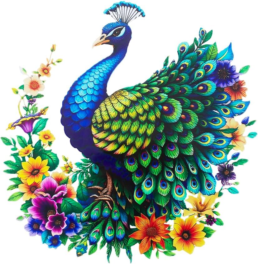 dreamskip Metal Peacock Wall Decor, Tropical Birds Iron Wall Art, Outdoor Metal Garden Wall Decors Sculptures for Patio Fence Living Room Housewarming Gifts
