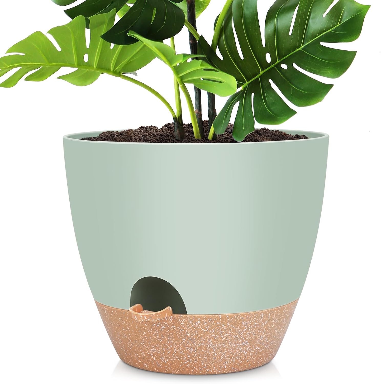 YNNICO 12 inch Large Self Watering Plant Pots, Flower Pots Planters with Multi Mesh Drainage Holes for Indoor Outdoor Garden Plants and Flowers