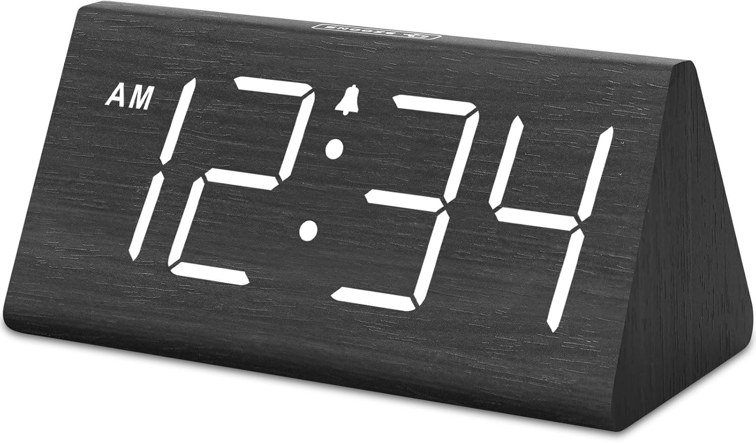 DreamSky Wooden Digital Alarm Clock for Bedroom Living Room, Large Numbers | Electric Desk Clock with USB Port, Loud Alarm for Heavy Sleepers, Adjustable Volume, Dimmer, DST, Wood Décor Gifts (Plug-in)