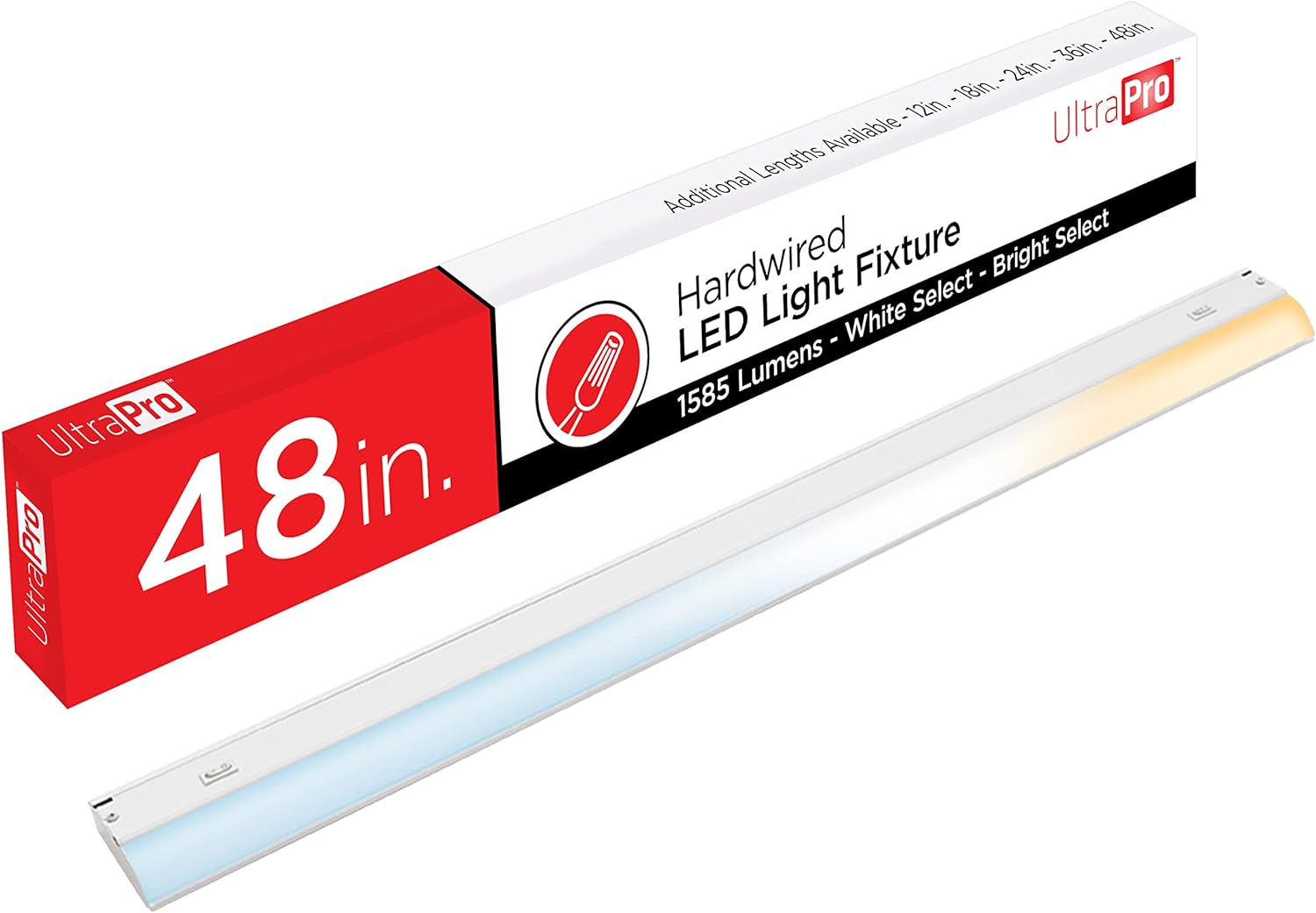 UltraPro 48 Inch Hardwired Under Cabinet Light with 3 Color Temperatures | Dimmable 1585, Lumens Soft White to Cool White Lighting, Linkable Under Cabinet Lighting for Kitchen, ETL Listed