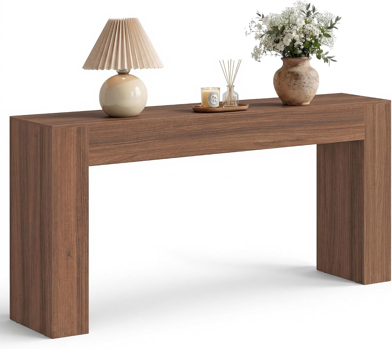 VASAGLE Entryway Table, Thick Tabletop Console Table, Farmhouse | Long Console Table, for Hallway, Behind the Couch, Chestnut Brown, ULNT147KX01S