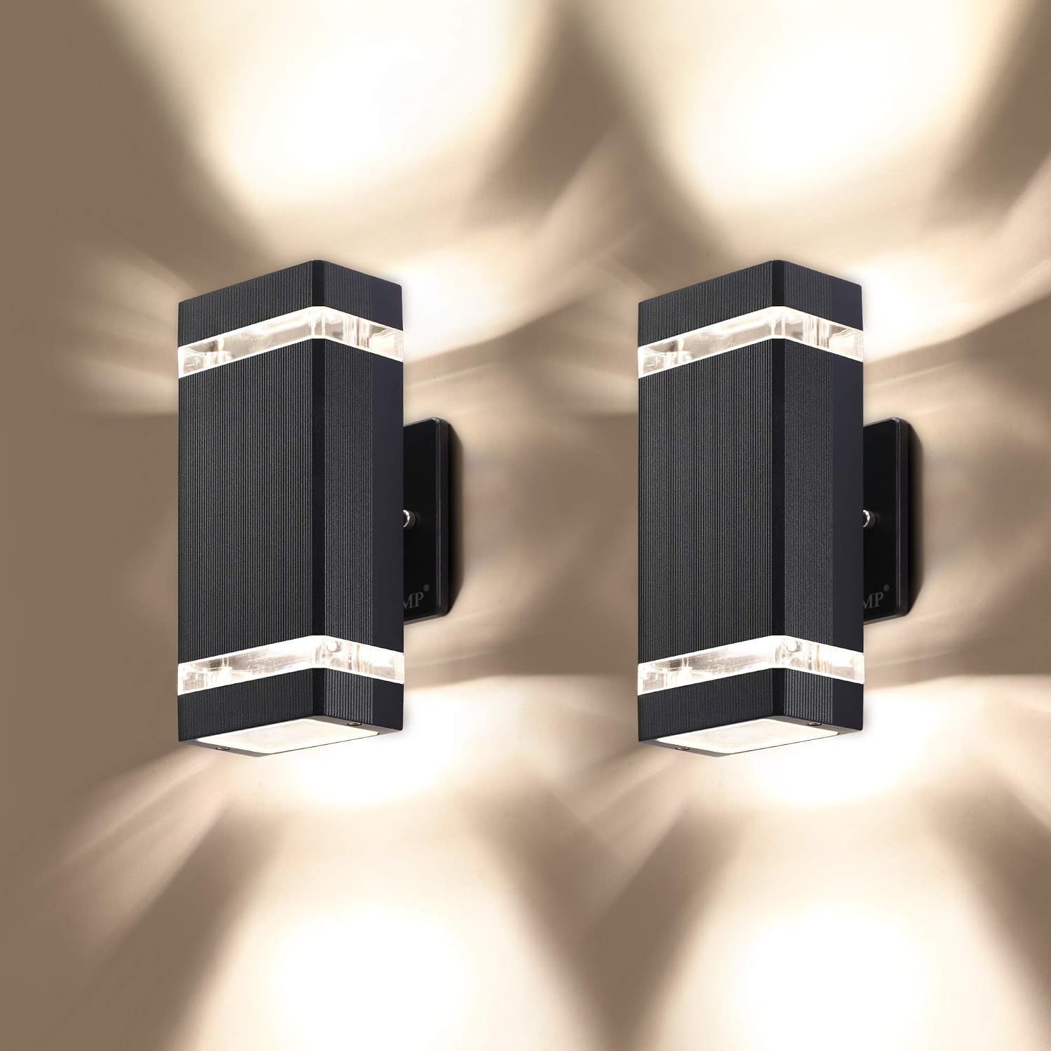 LMP LED Outdoor Wall Light, Aluminum IP65 Waterproof Porch Lights | Up and Down,3000K 5W G10 Bulbs Included,ETL Certified, Outside Wall Exterior Lighting Fixtures for House, Front Door, Garage