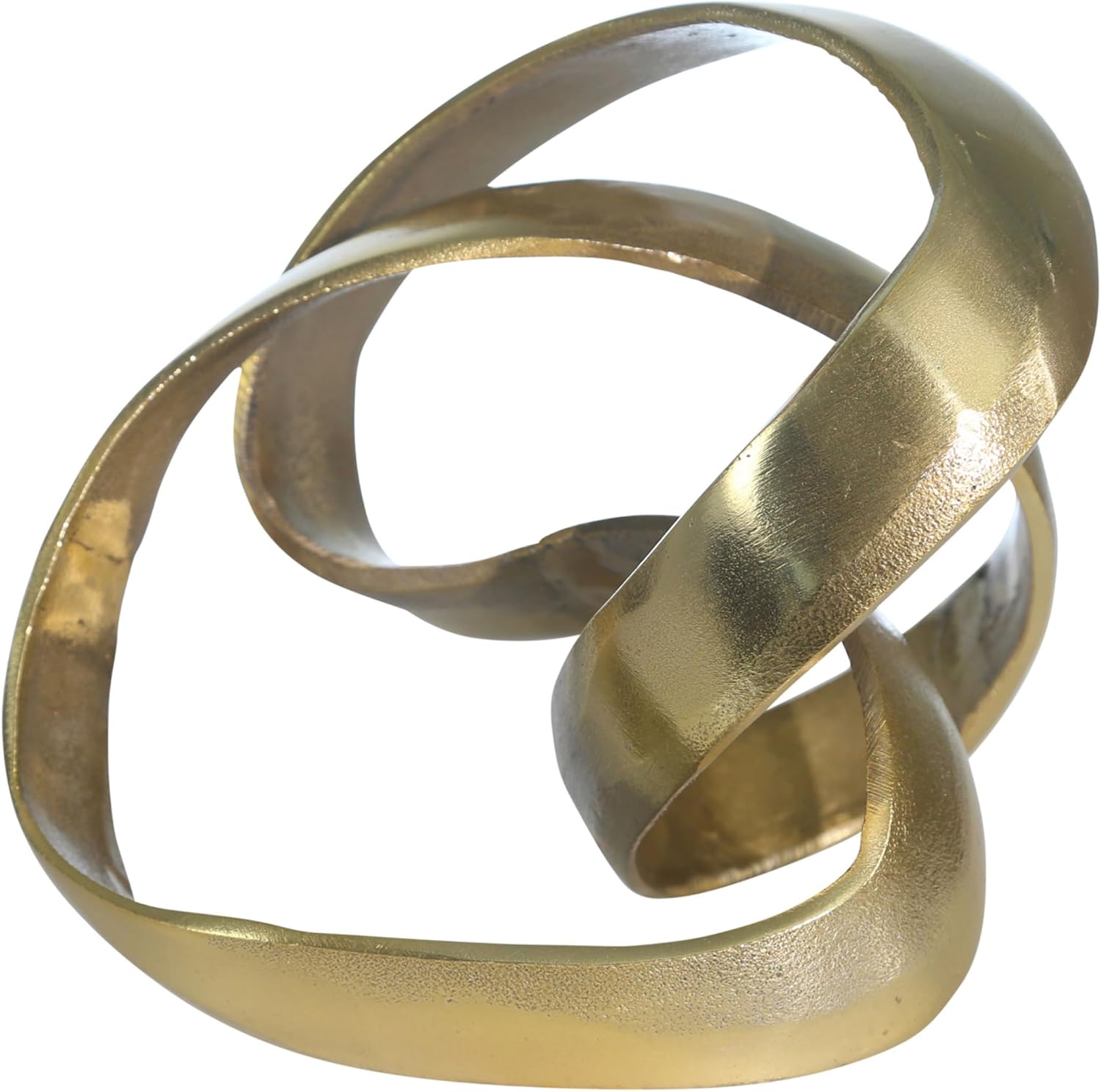 Metal Decorative Object – Minimalist Shelves & Coffee Table Decor – Aluminum Knot Sculpture Modern Home Decor for Office, Bedroom & Living Room – 8″ x 7″, Gold