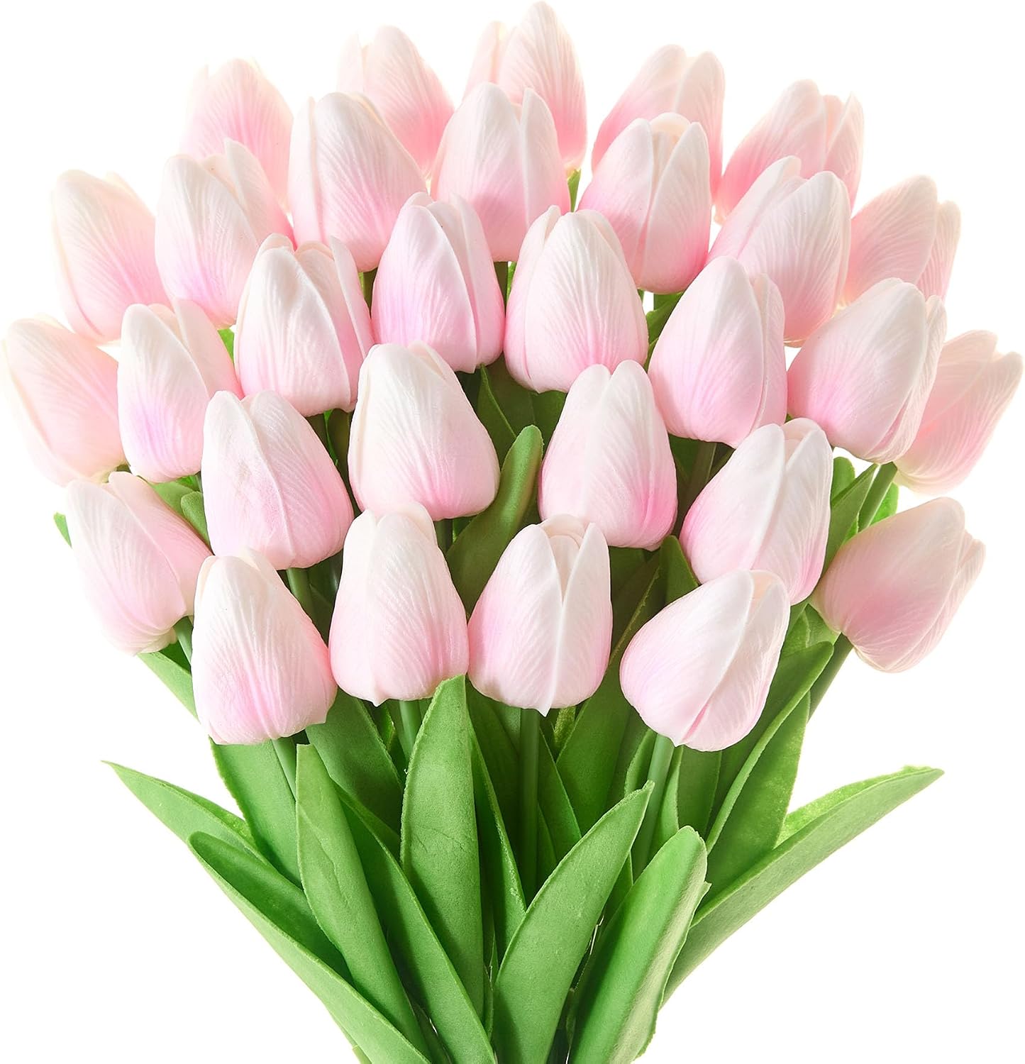 30 Pcs Tulips Artificial Flowers Fake Pink Flowers Latex Tulips Real Touch 13″ Silk Flower for Spring Mother’s Day Easter Gifts in Bulk Home Kitchen Wedding Decorations