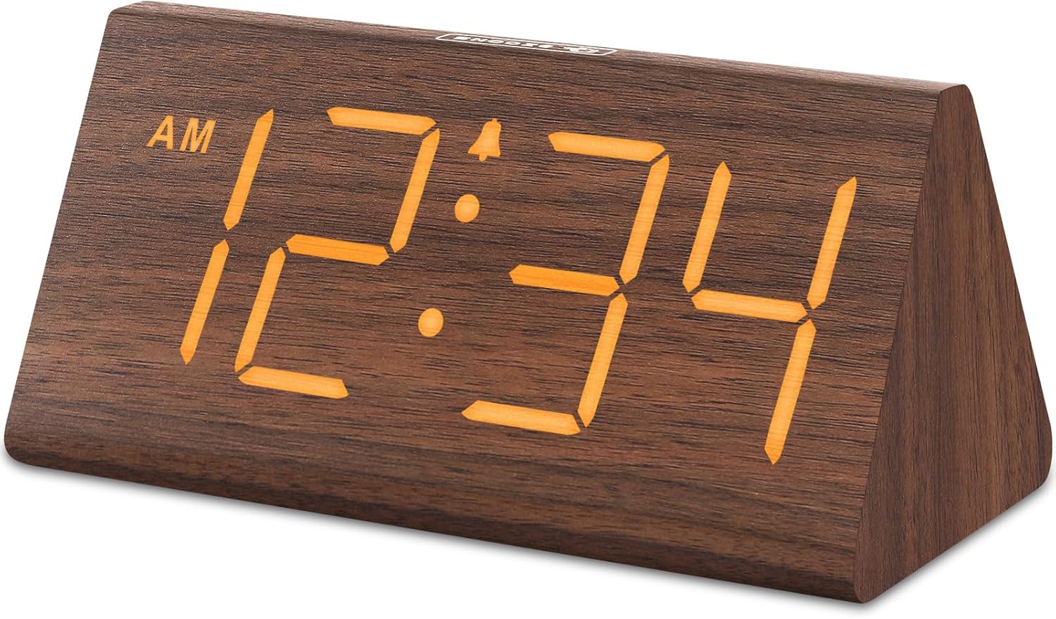 DreamSky Wooden Digital Alarm Clock for Bedrooms Desk with Large Numbers | Living Room Clock, USB Port, Loud Alarm for Heavy Sleepers, Adjustable Volume, Dimmer, DST, Mantel Clock Wood Décor (Plug in)