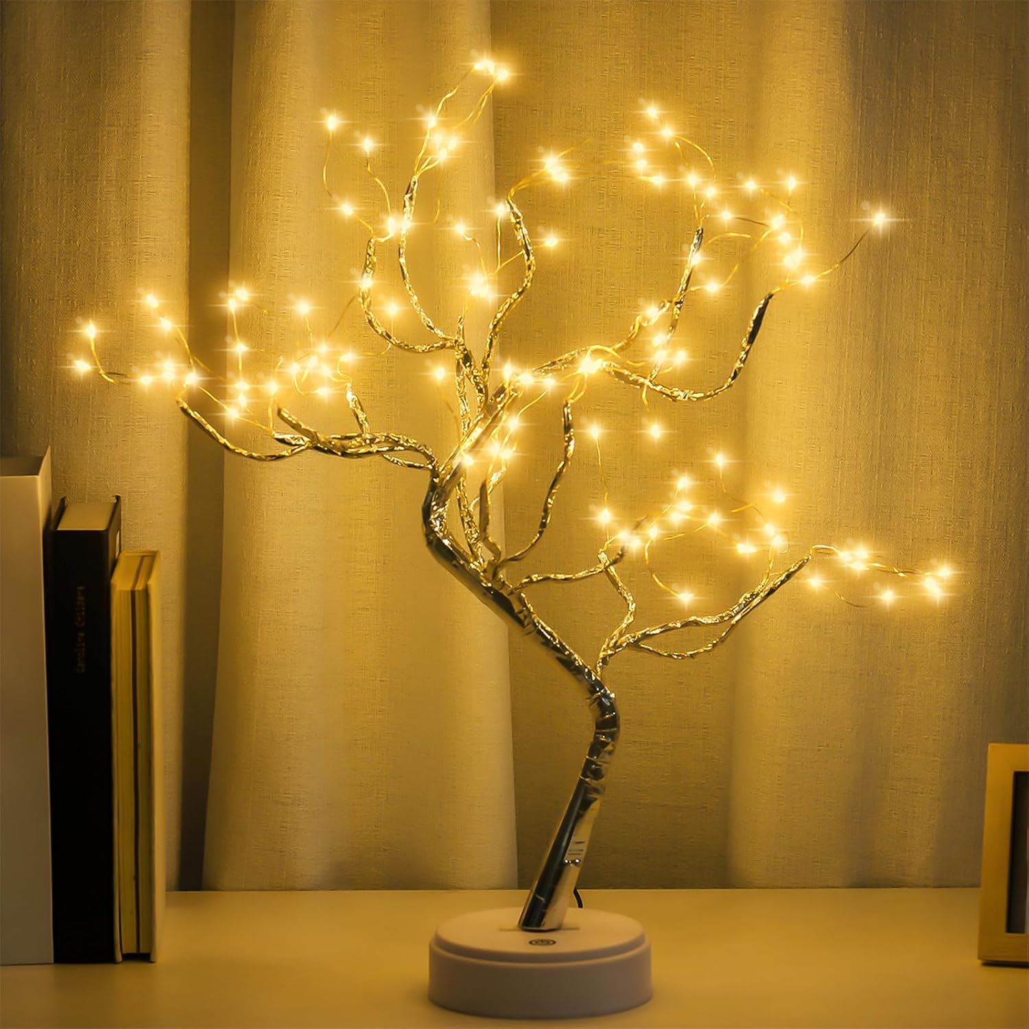 PXBNIUYA Room Decor, 20″ 108 LED Tabletop Bonsai Tree Light, DIY Artificial Tree Lamp, Battery/USB Operated, Aesthetic Lamps for Living Room Bedroom Christmas Home Gifts House Decor (Warm White)