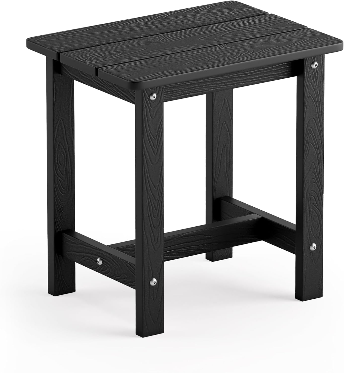 LUE BONA Outdoor Side Table, HDPS Small Outdoor Adirondack Side Tables, Outside End Table for Patio, Porch, Deck, Pool, Weather Resistant/Easy Maintenance, Black | Small End Table for Porch, Deck, Pool,Indoor or Outdoor, Fits Your Rocking,Chaise Chairs, Weather Resistant, Easy Maintenance