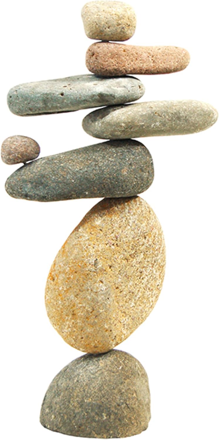 Ancient Graffiti Eight-Stone Balancing Cairn – Indoor/Outdoor Garden Decoration