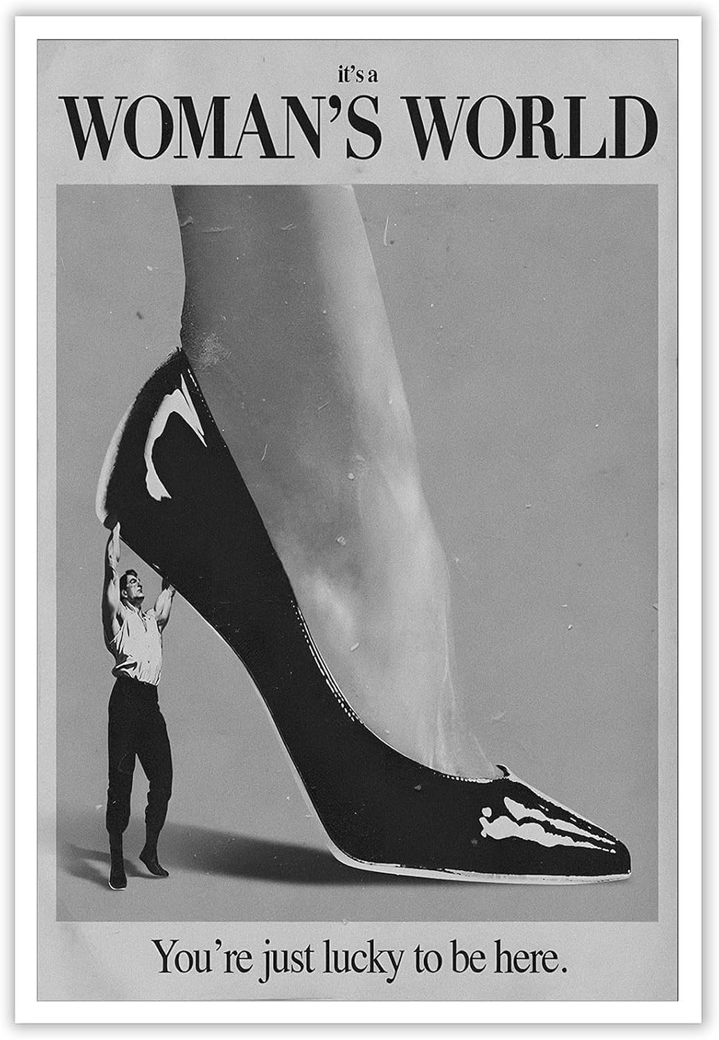 Retro This Is A Woman Is World Poster Feminist Canvas Wall Art Modern Black And White Feminine Hot Girls Room Aesthetic Prints Painting For Home Bedroom Dorm Wall Decor 12x16in Unframed