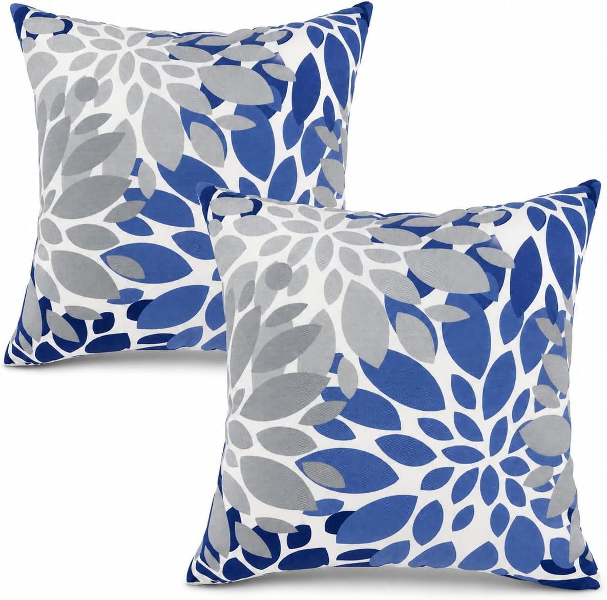 Outdoor Pillows Waterproof 18×18 Inch Decorative Throw Pillows with Inserts | Set of 2 Fade Resistant Outdoor Square Patio Pillows for Coach Couch Sofa Patio Furniture