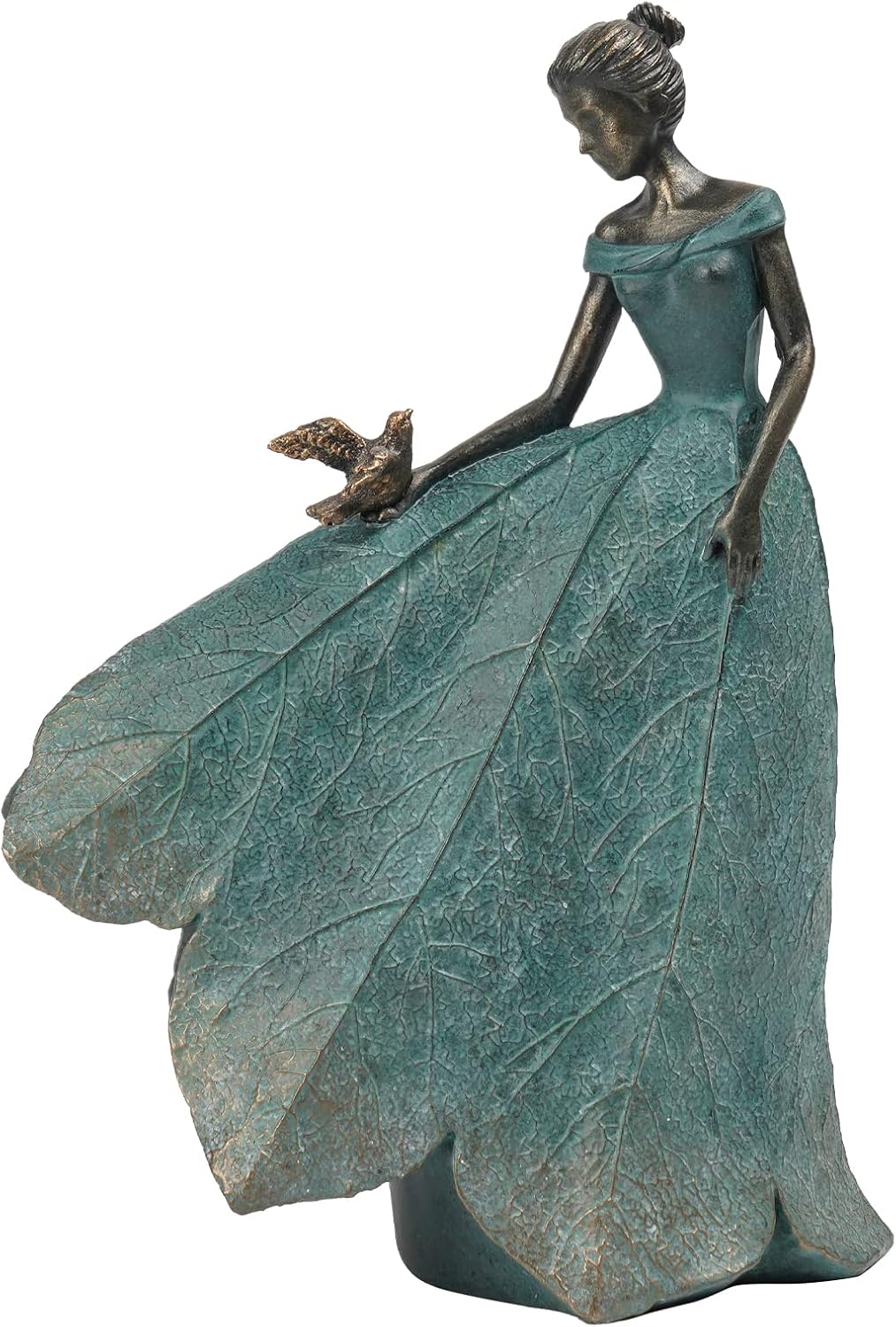 Guichifun Fairy Statue Collection Home Decoration – Leaf Angel Girls Resin Home Garden Decor for Outside or Inside Rustic Fairy Garden Outdoor Yard Figurines Gifts for Women 8.5 x 5.25 x 12 Inch