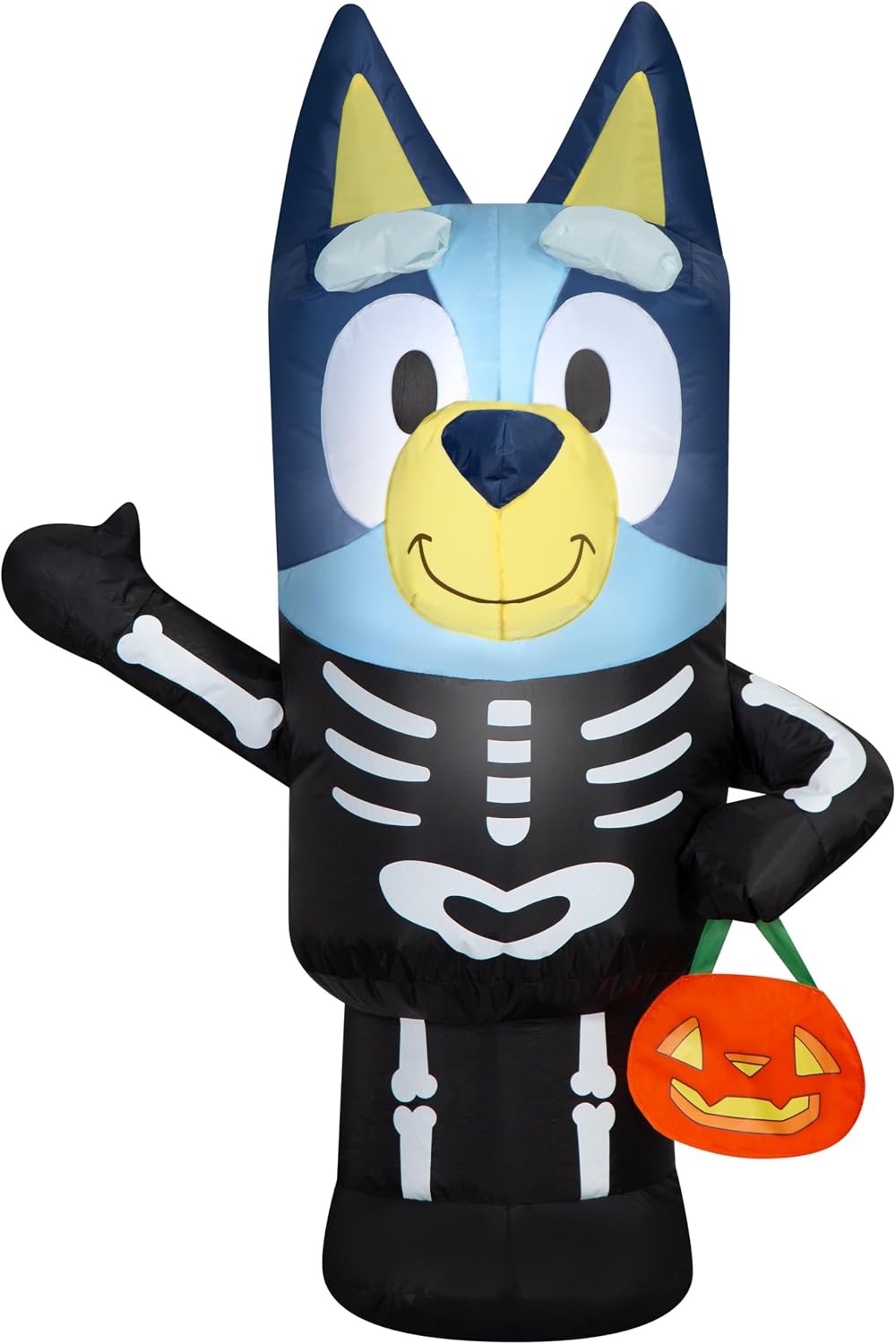 Gemmy Bluey Halloween Inflatable, 3.5 Ft Tall Lighted Skeleton Yard Decoration, Outdoor Decor with Stakes and Tethers