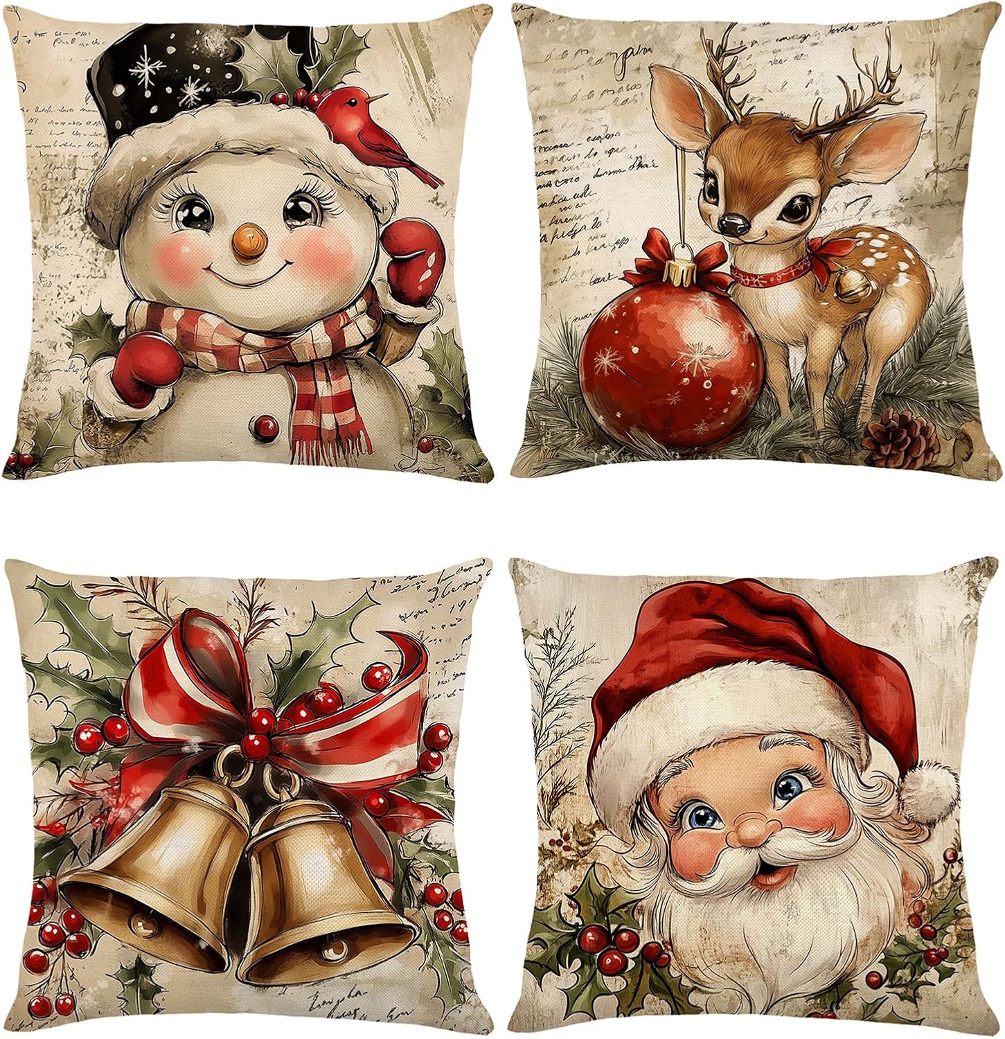 Christmas Pillow Covers Decorative for Couch Sofa Livingroom Outdoor Christmas Home Decor