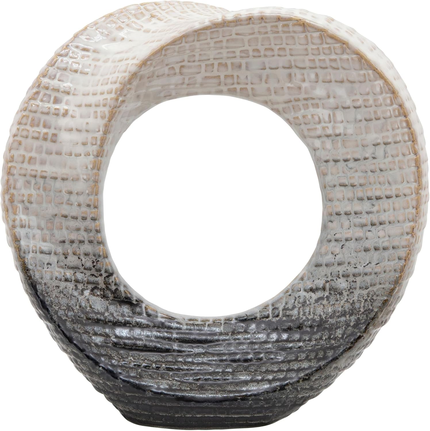 Decorative Sculpture Table Top – Modern Coffee Table Decor, Ceramic & Stoneware Accent Piece for Coffee Tables, Shelves & Living Rooms – Elegant Home Decor, Indoor/Outdoor – 10″, Ivory