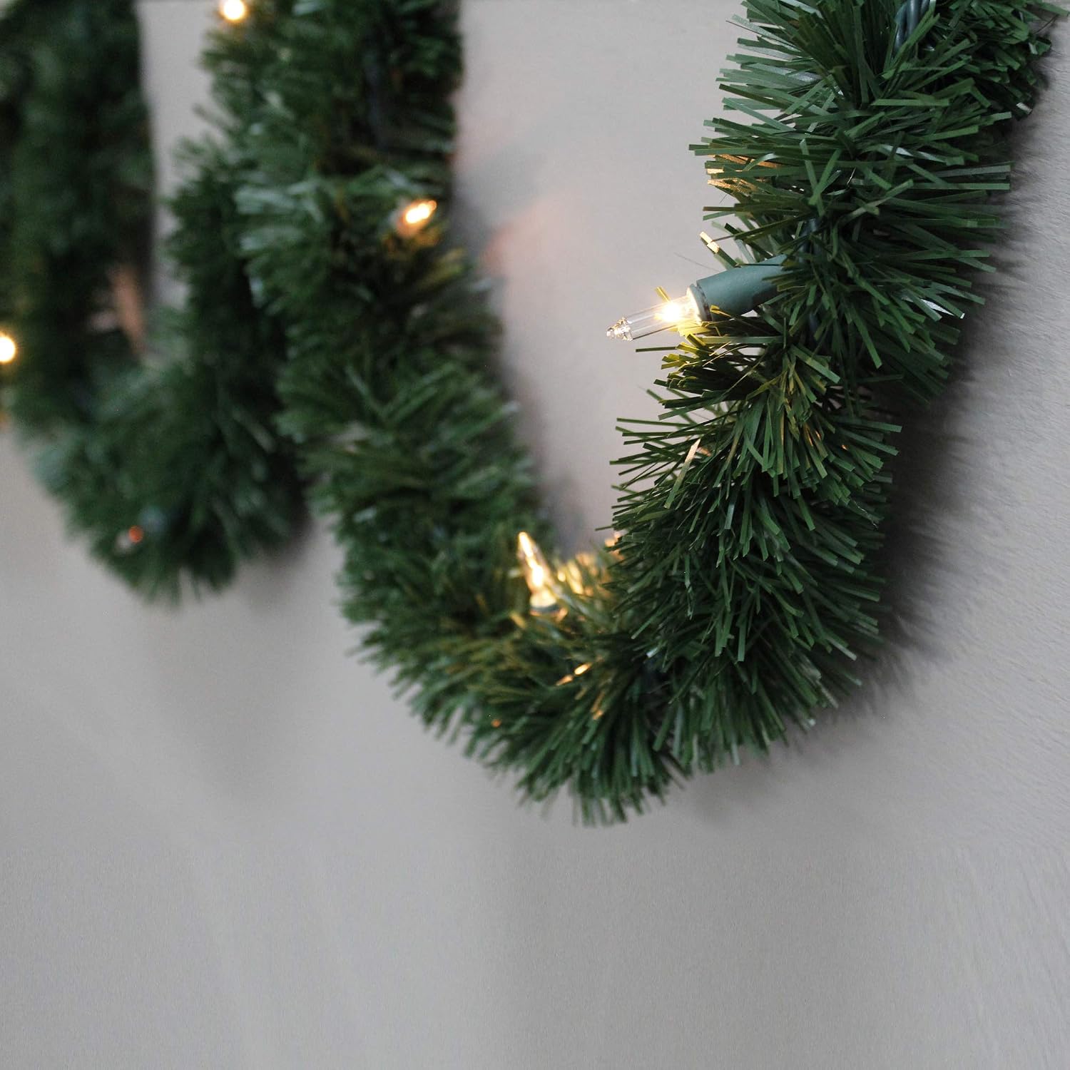 Brite Star 12-Foot Christmas Garland with Clear Lights – Perfect for Indoor or Outdoor Fireplace Mantle Decor, Kitchen Light, or Christmas Decorations Tree – Pre-lit Pine Garland For Holiday