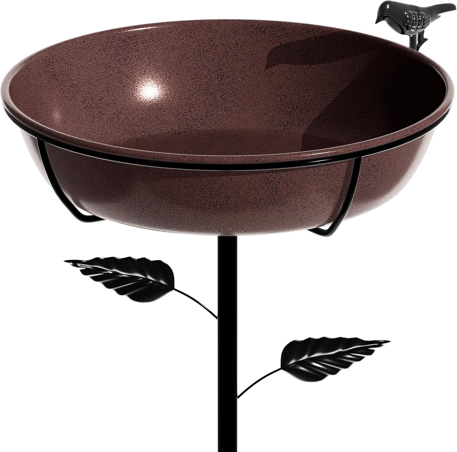 3″ Deep Metal Bird Bath for Outdoors 40in Tall, Removable 13″ Dia Birdbath Bowl with Stable Stake, Vintage Birdbaths and Bird Feeders for Outside Garden Yard Patio Lawn Decor(Antique Bronze)