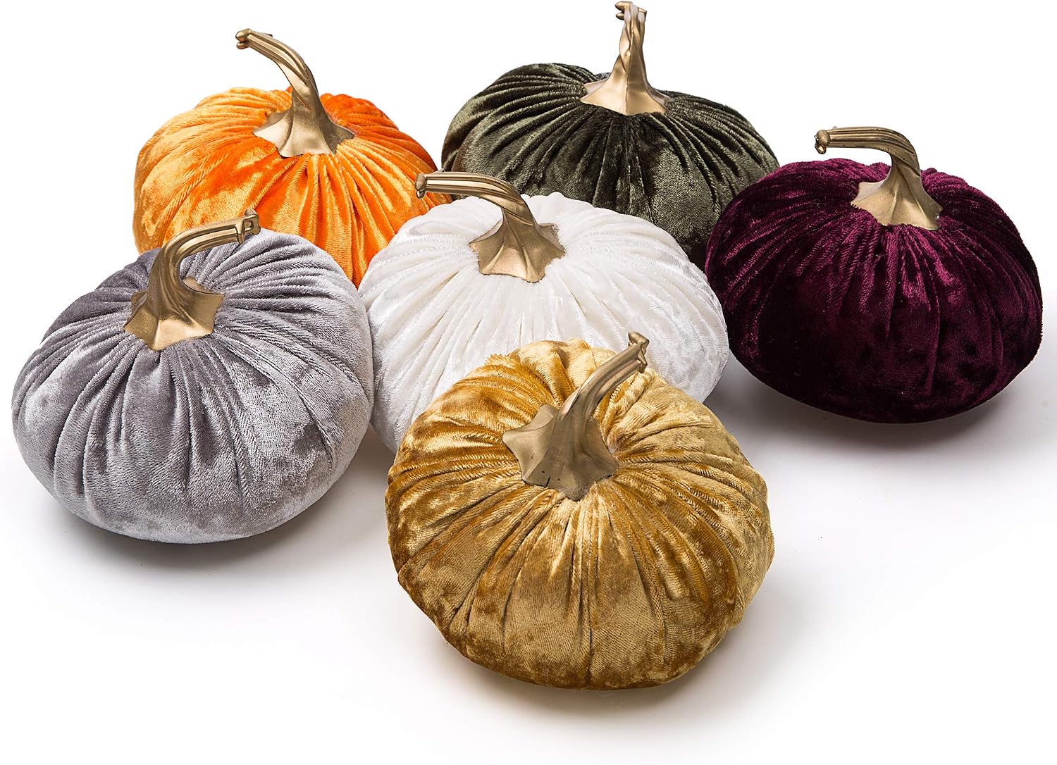 Ogrmar 6PCS Handmade Velvet Pumpkins for Halloween Thanksgiving Decoration | Mini Velvet Pumpkins Super Soft Stuffed Pumpkin with Exquisite Craftsmanship for Fall Halloween Thanksgiving Decoration