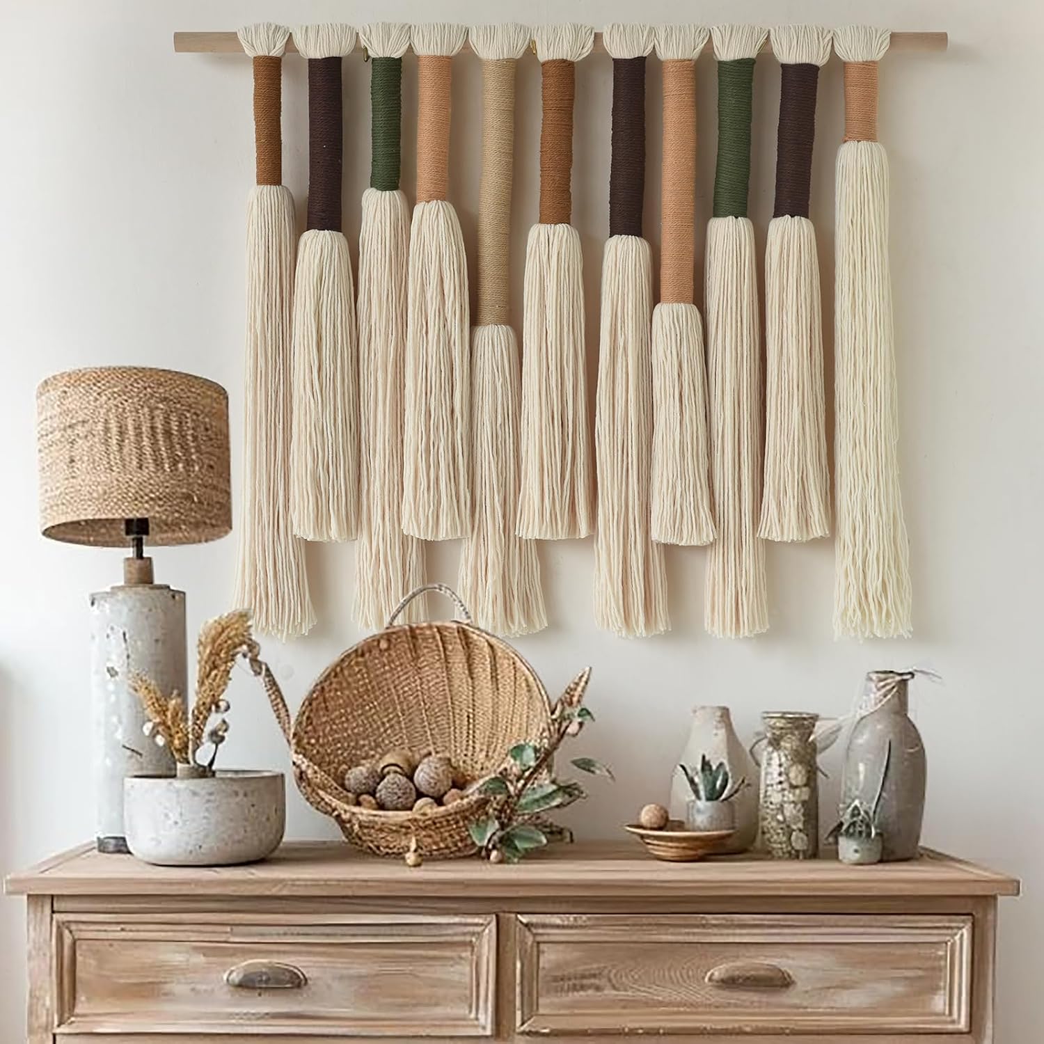 Jakalin Macrame Wall Hanging Handmade Yarn Fiber Wall Art Boho Decor57″x35″ | Modern boho wall Decor for Living Room Bedroom Apartment Nursery entryways,Macrame wall art, Knotwork, Artisan craftsmanship