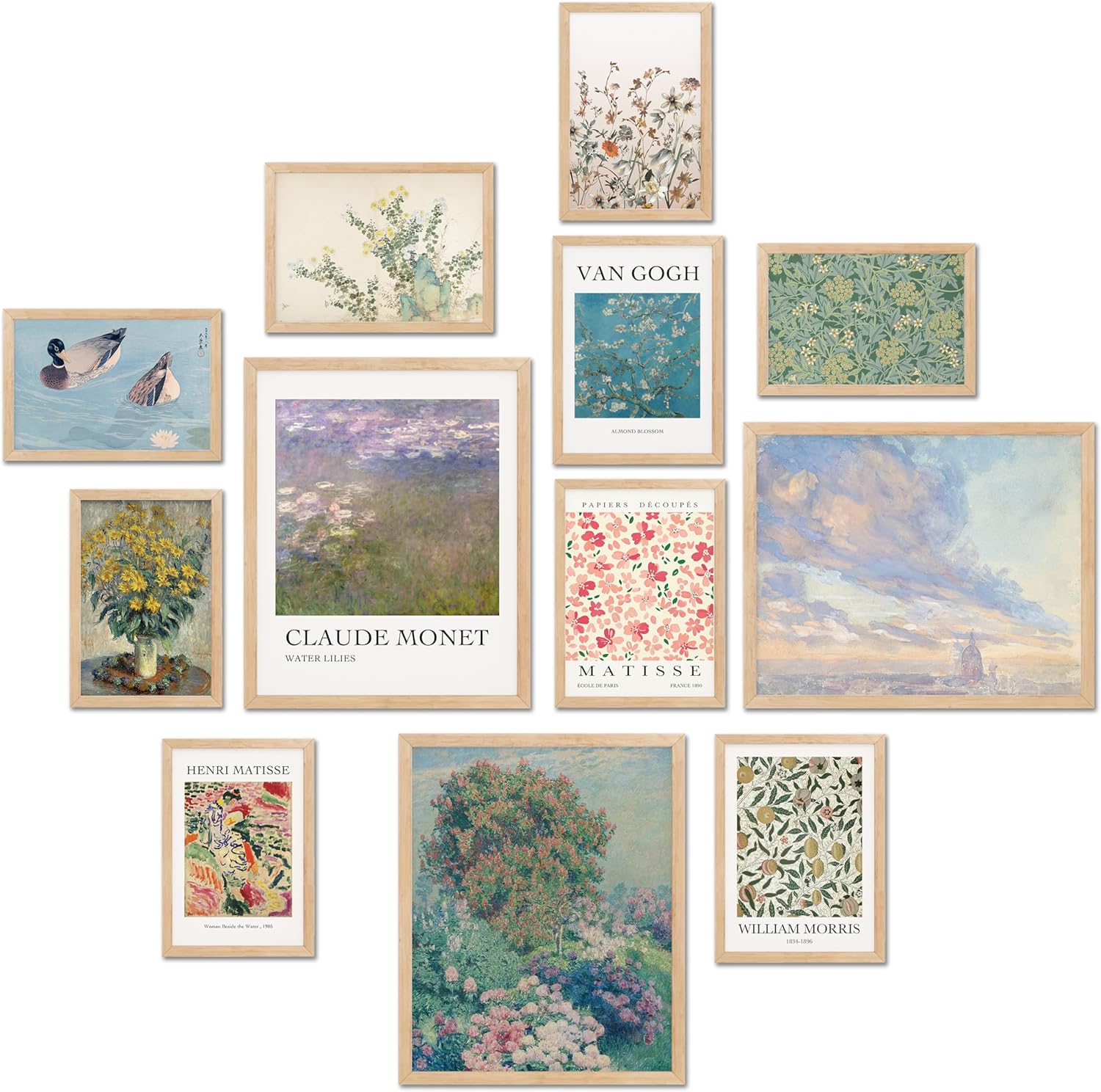 TwoDays Vintage Eclectic Wall Art Prints, Colorful Maximalist Room Decor Aesthetic, Famous Artist Painting Gallery Artwork Posters for Dorm. (Multi Sizes, 8″ X 10″ Largest, Set of 12, UNFRAMED)