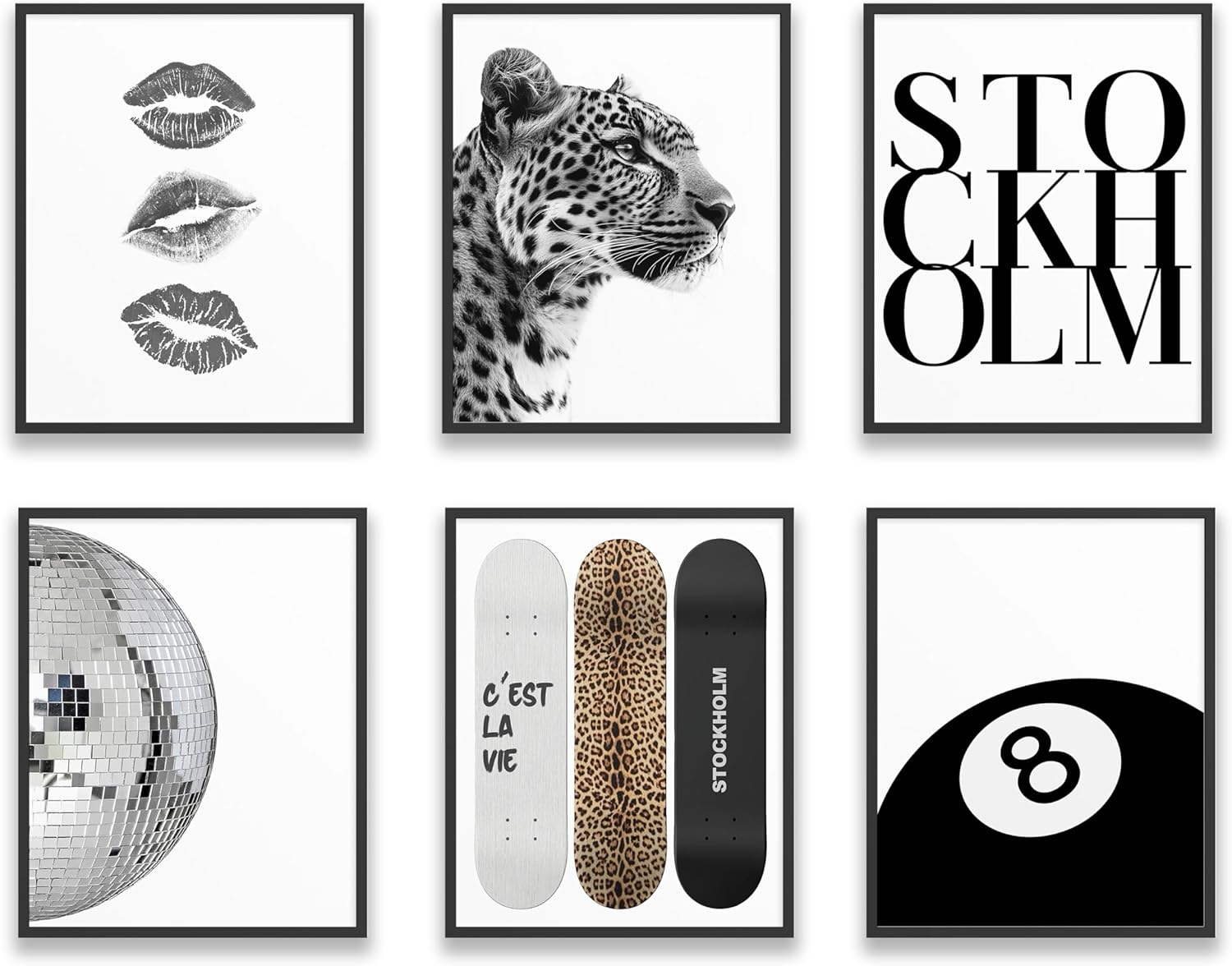 TwoDays Stockholm Style Room Decor for Women, Chic Trendy Wall Art for Living Room Aesthetic, Luxury Fashion Posters for Home Bedroom Apartment Dorm (8″ X 10″, Set of 6, UNFRAMED)