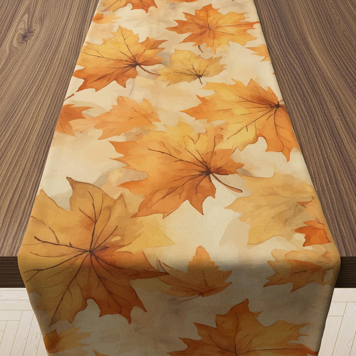 Fall Decorations for Home – Fall Leaves Table Runner | Fall Decor for Thanksgiving Friendsgiving Indoor Outdoor – Autumn Centerpieces Backdrop for Tables Room Office Kitchen