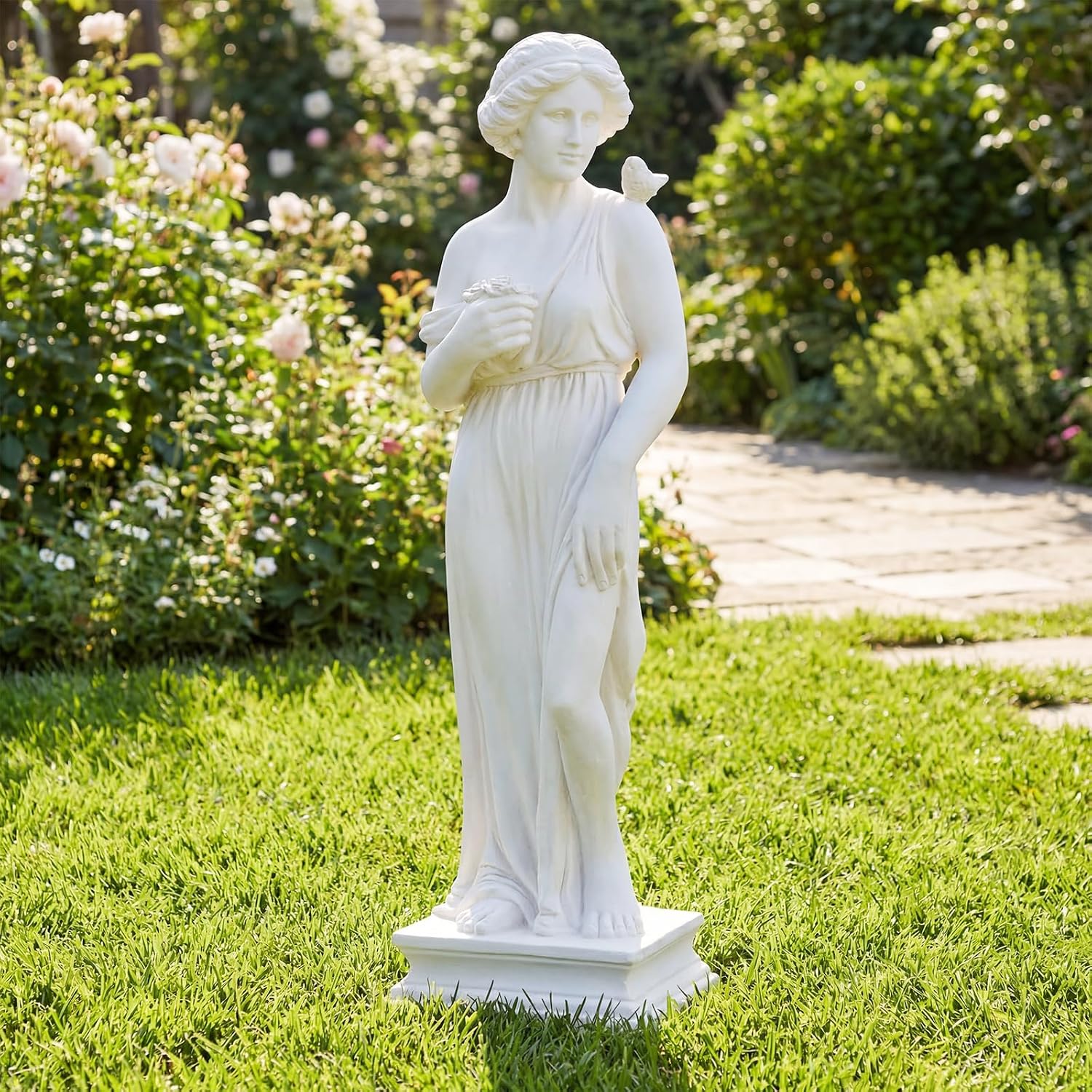 Giantex 31.5″ Greek Goddess Statue, Roman Style Outdoor Garden Statue | Mythology Sculpture with Antique Finish, Weather-Resistant Magnesium Oxide Yard Decor for Patio, Lawn, Courtyard