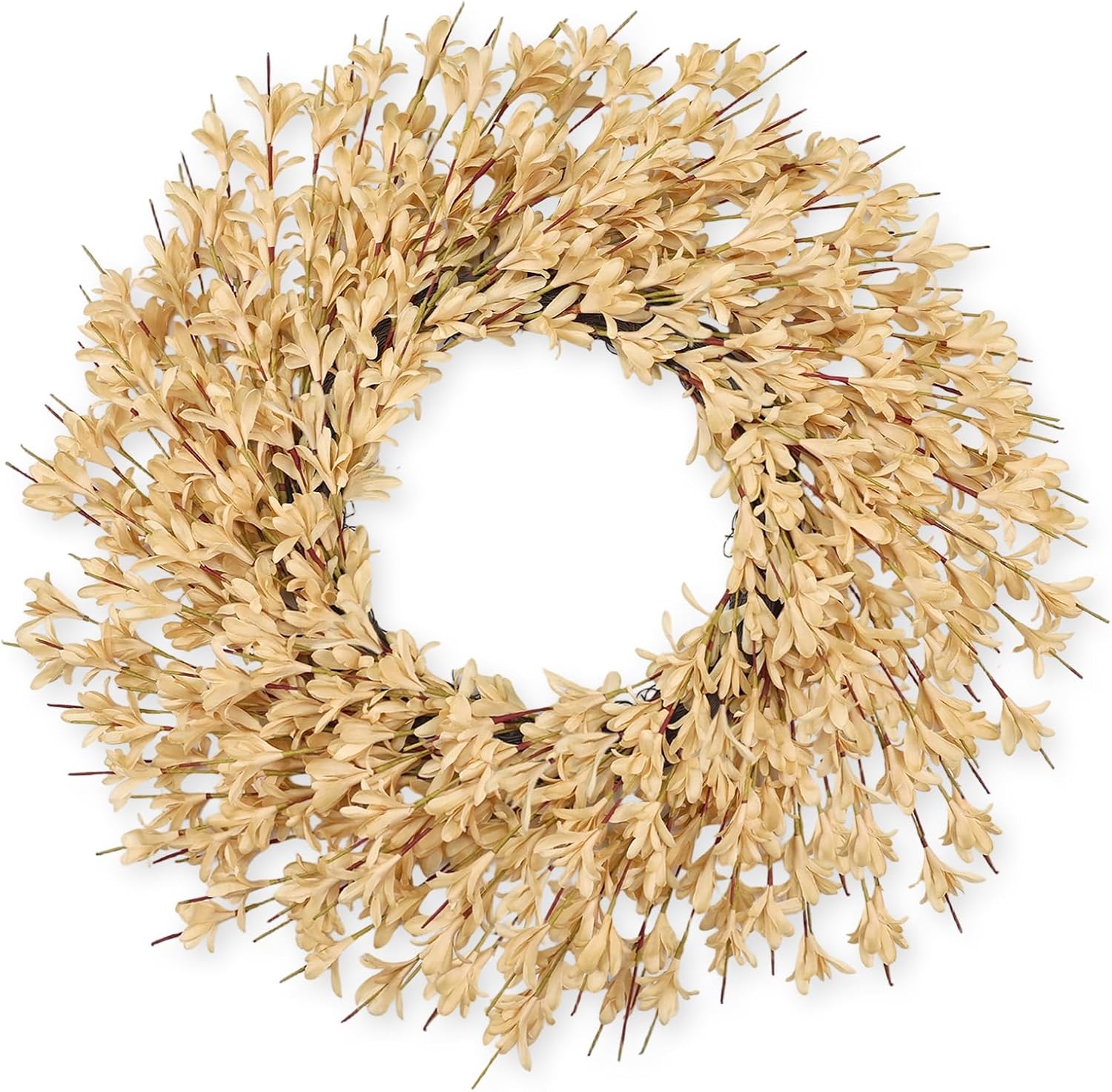 26 Inch Realistic Fall Wreaths for Front Door Outside Autumn Wreath Outdoor Indoors Fall Decorations for Home Thanksgiving Halloween Holiday Decorations Clearance for Wall Porch Door (Wheat)