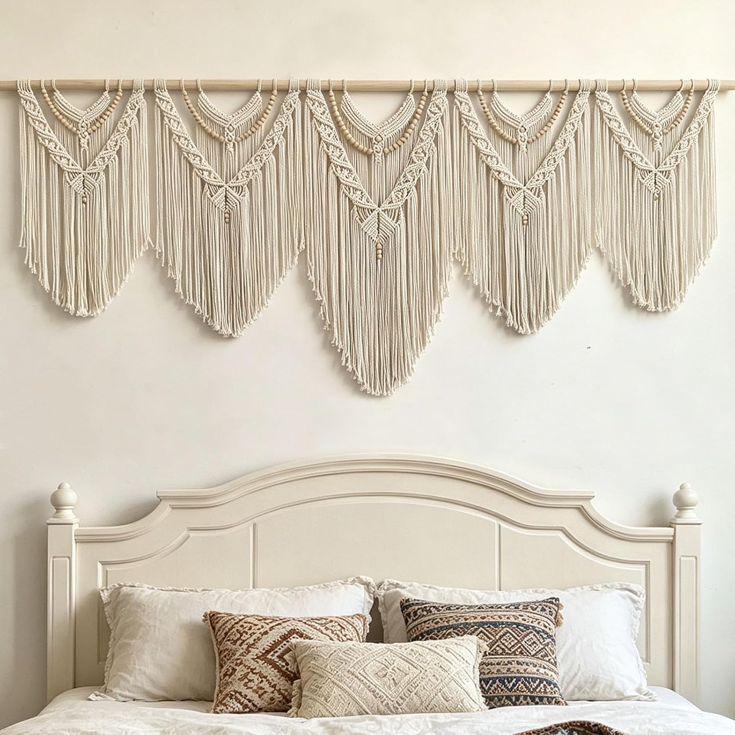 Achart Extra Large macrame wall hanging-71” W x 32” H -Boho Wall Decor | Extra Large wall art- Boho Fiber Wall art-Macrame tapestry for living room bedroom headboard over Couch Dinning room