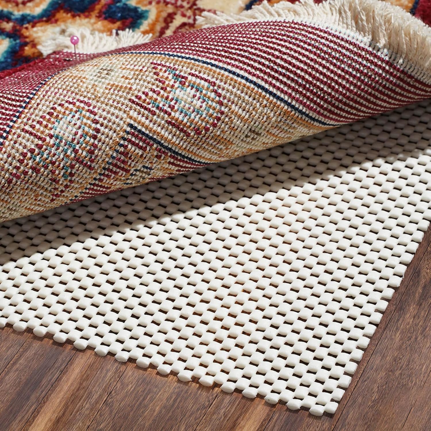 BAGAIL Non-Slip Rug Pad Gripper 2×3 ft for Area Rugs and Hardwood Floors | Extra Thick 0.1″ for Better Grip and Cushion, Trimmable with 18 Sizes, Keeps Rugs in Place, Kid & Pet Safe, Easy Vacuuming
