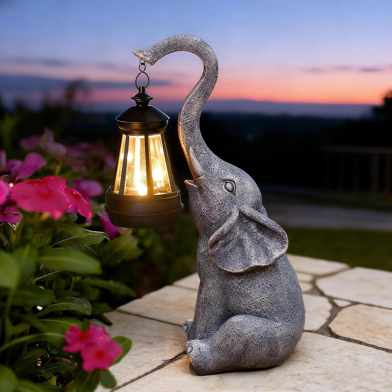 Goodeco Elephant Statue for Garden Decor with Gift Appeal – Ideal Gifts for Women, Mom or Birthdays, Beautifully Crafted Outdoor & Home Decor to Wow Your Guests (11″ Elephant)