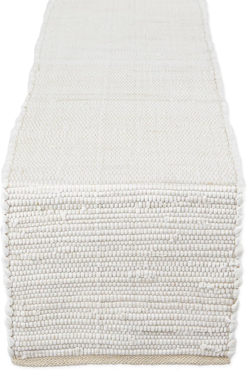 DII Handmade Chindi Tabletop, Reversible and Machine Washable, Table Runner, 14×72, Natural