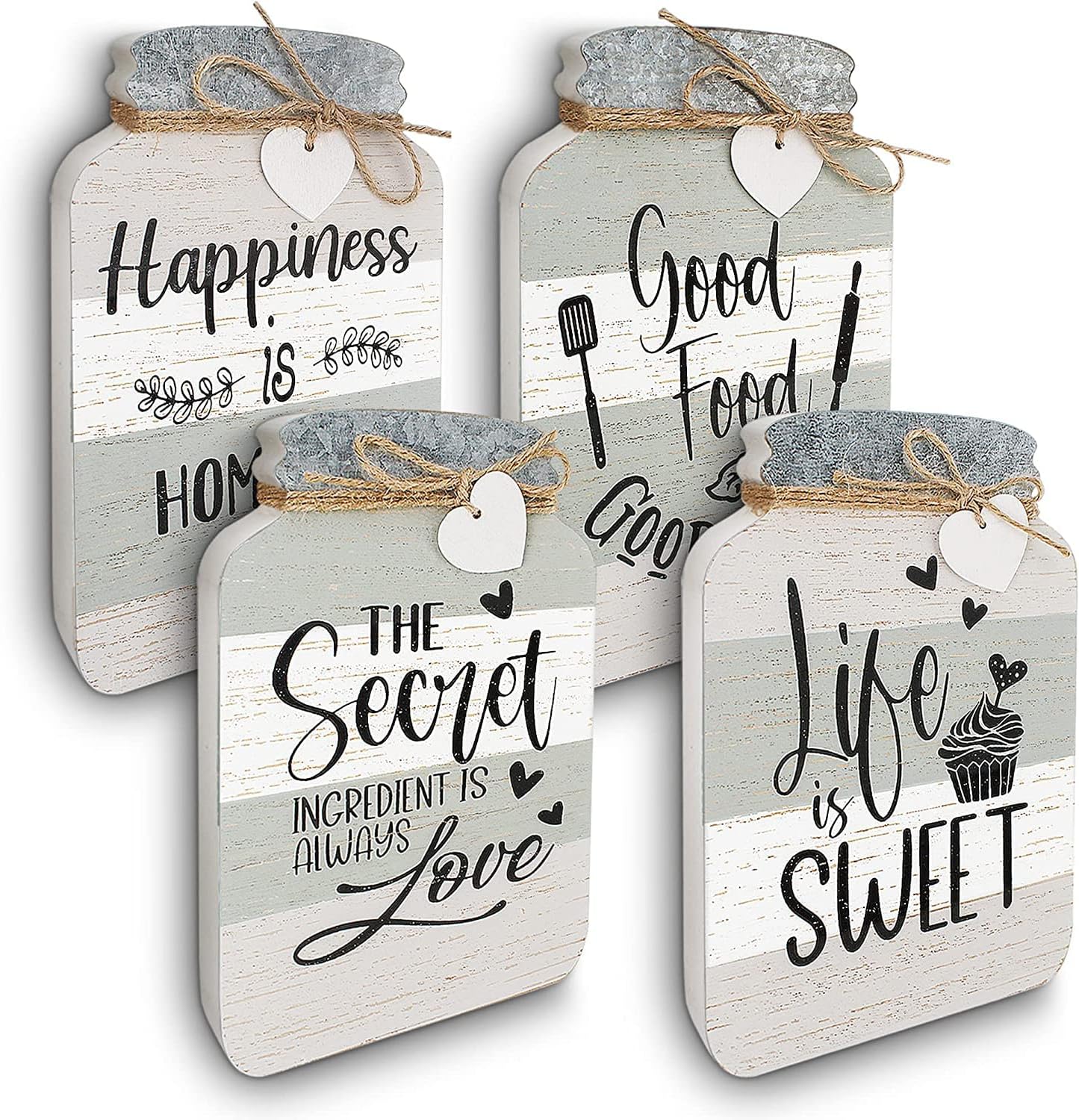 Old Shack Collection – Kitchen Wall Decor Set of 4 – Durable Kitchen Wall Art – Refined Kitchen Decor to Elevate Your Home, Crafted for Lasting Style, Each sign: 8×5 in