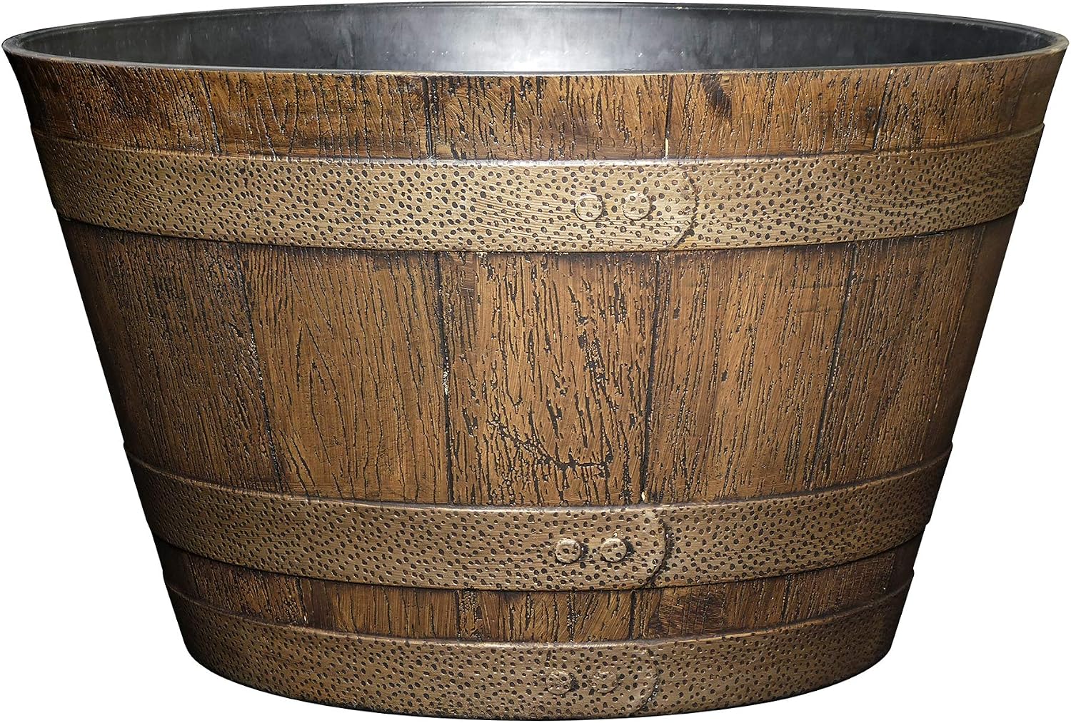 Whiskey Barrel Planter, 20.5″, Distressed Oak