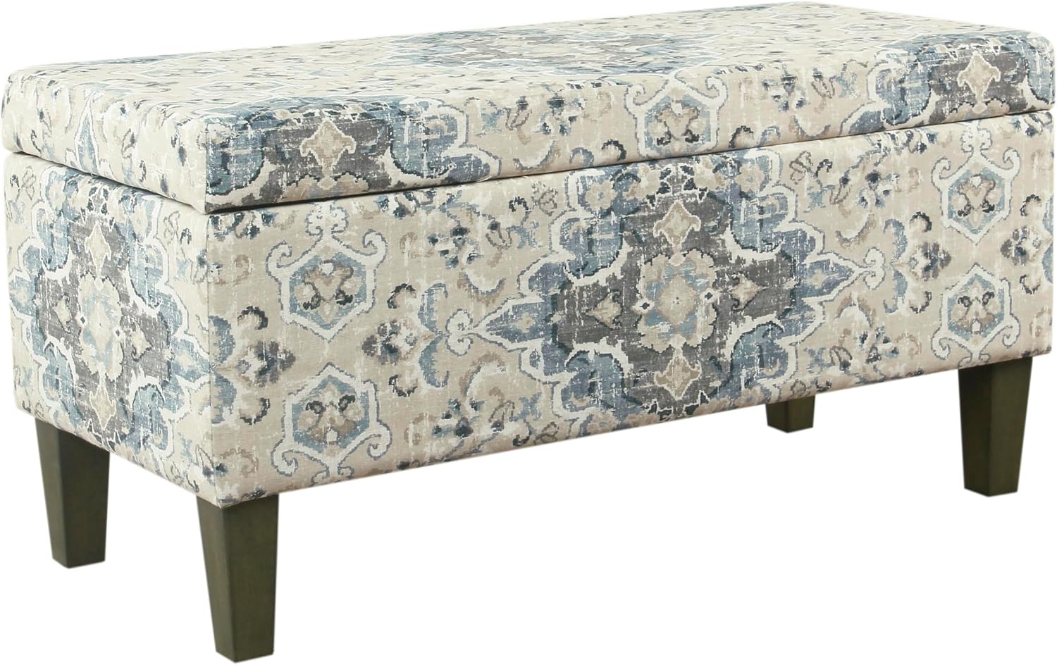 HomePop 36″ Decorative Storage Bench – Antiqued Blue