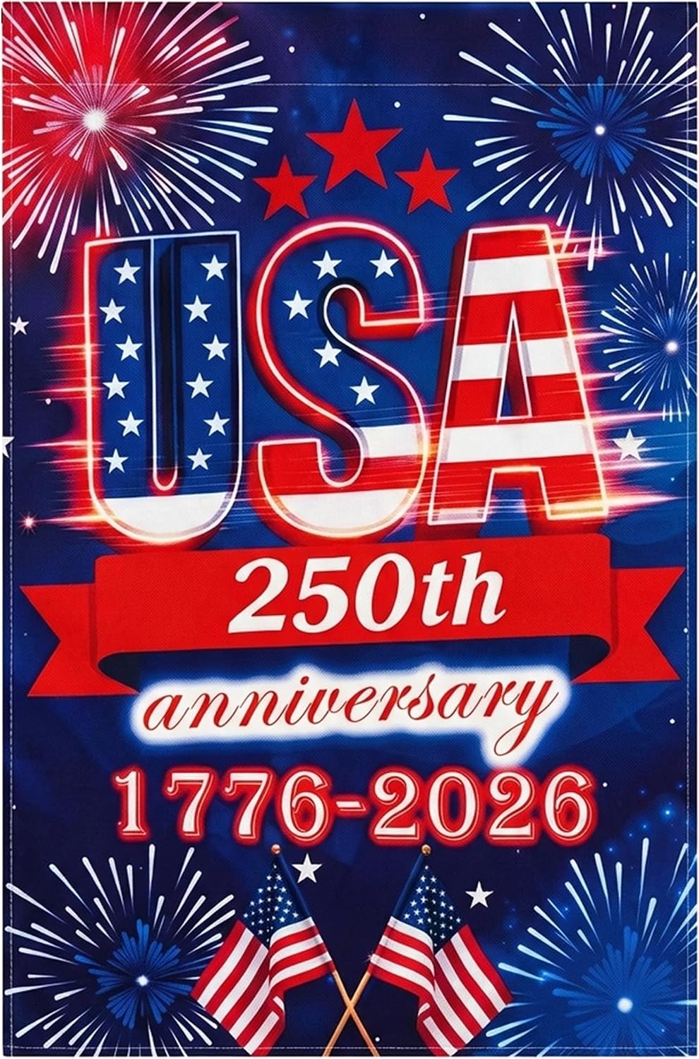 250 Anniversary USA Garden Flag – 250 Years of Freedom Double Sided 3-Ply American Patriotic Flags 1776-2026, UV Protection Fade Resistant 12×18 Inch Yard Flag Commemorative Merchandise for Outdoor Celebration
