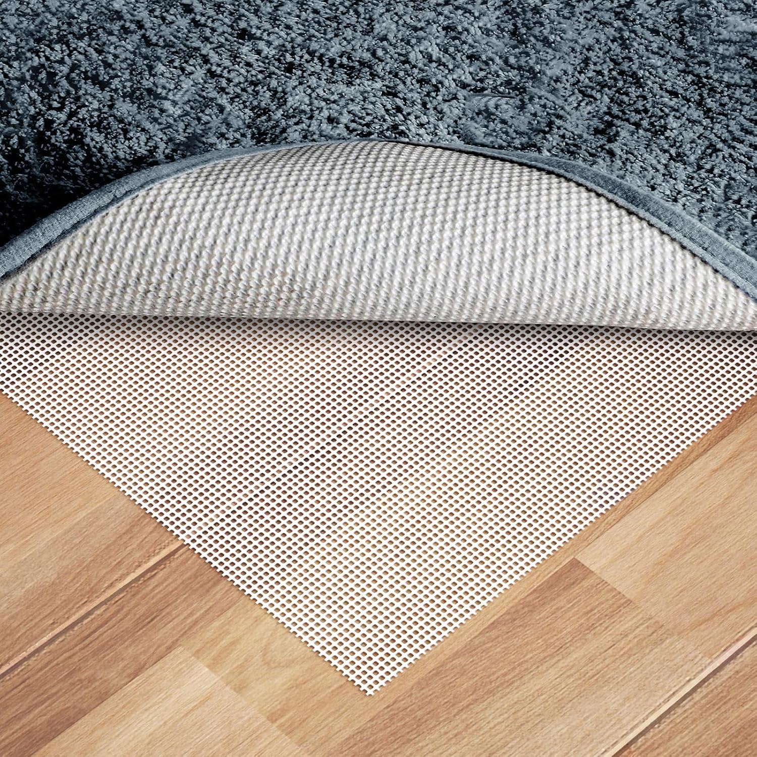 Silicone Non Slip Rug Pad, Anti Skid Thick Area Rug Pad Gripper, Under Carpet Rug Mats for Hardwood Surface Floors, Keep Rugs in Place-2×3 Ft