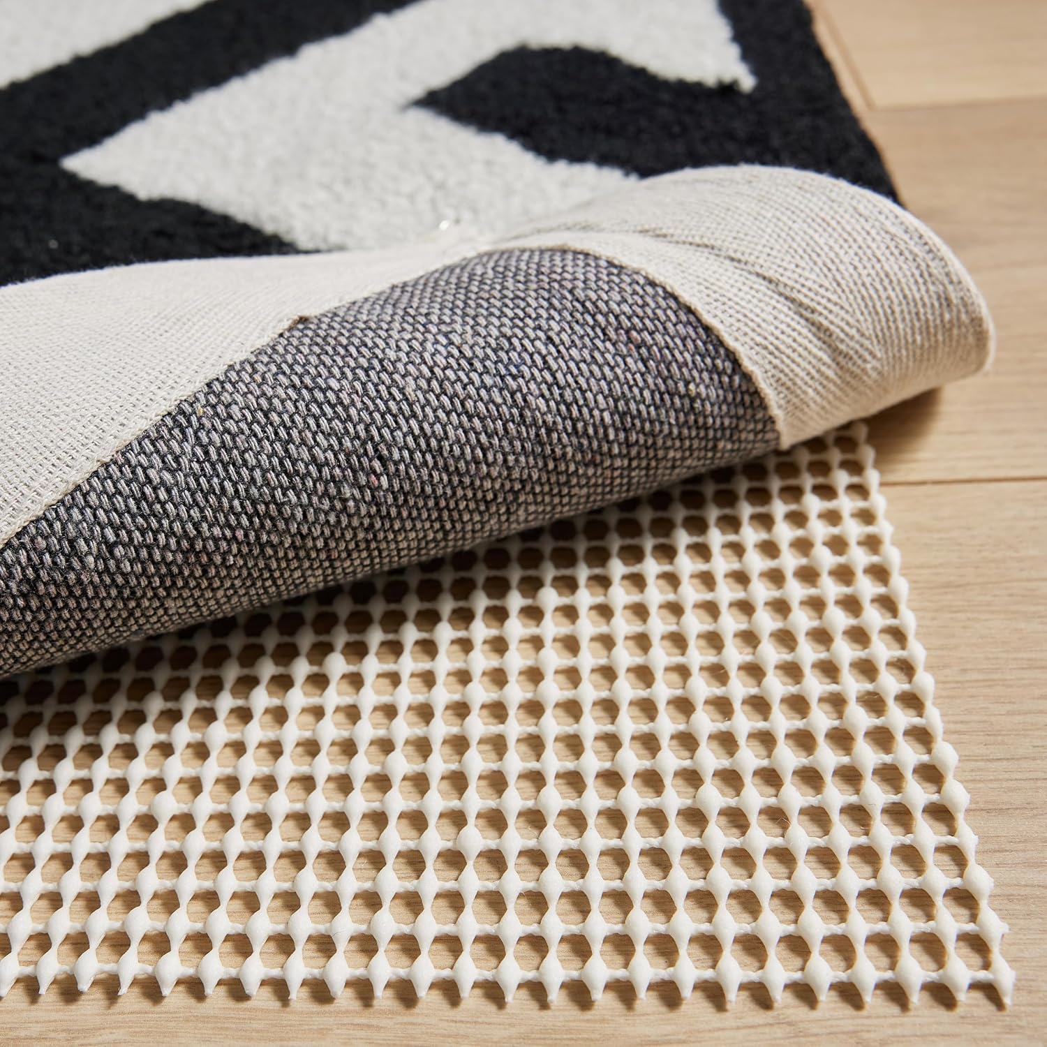 GORILLA GRIP® Strong Rug Pad Gripper, Grips Help Keep Area Rugs Safe in Place, Slip and Skid Resistant Pads for Tile and Hardwood Floors, Under Carpet Mat Cushion Floor Protection, 2×3 FT