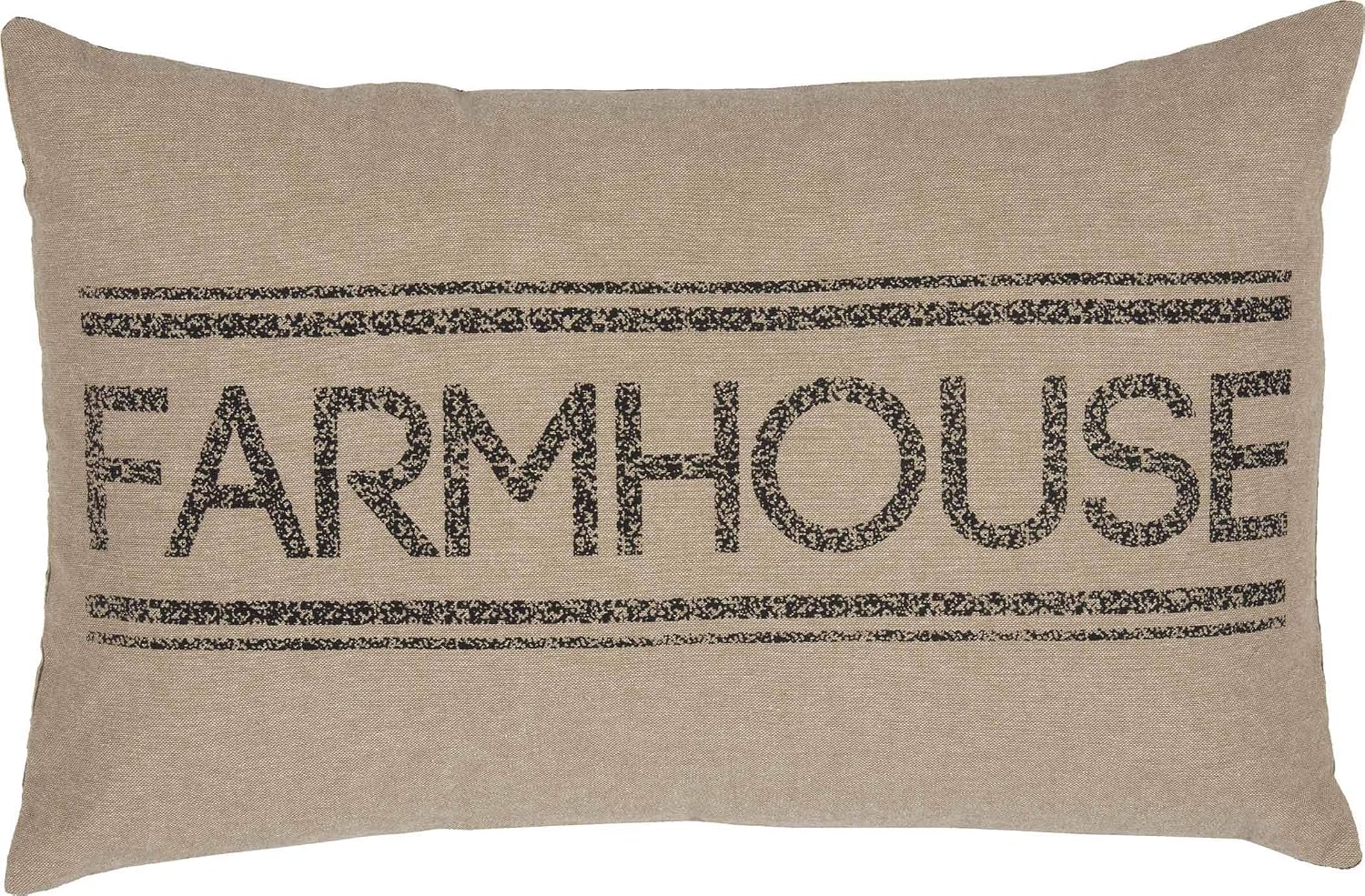 VHC Brands Sawyer Mill™ Charcoal Farmhouse Decor Bedding Cotton Text Rectangle Throw Pillow Cover w/Insert
