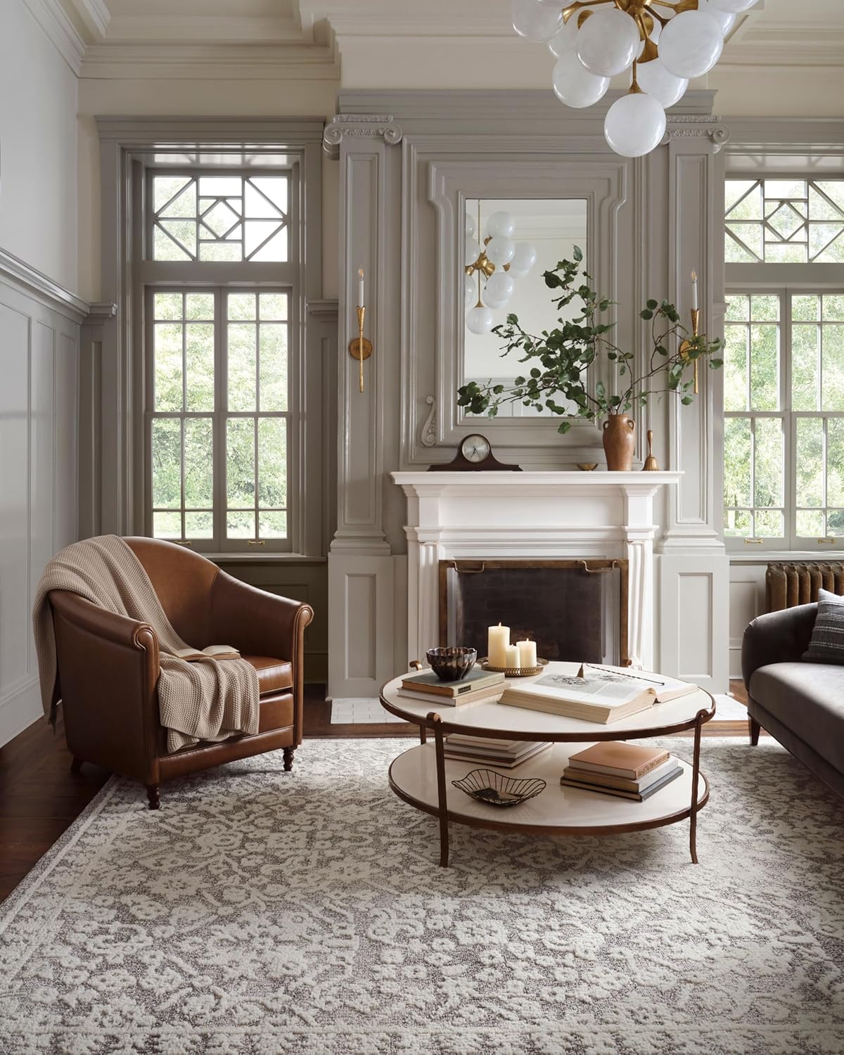 Loloi Magnolia Home by Joanna Gaines Gigi Collection GIG-01 Grey/Ivory 7′-10″ x 10′ Area Rug