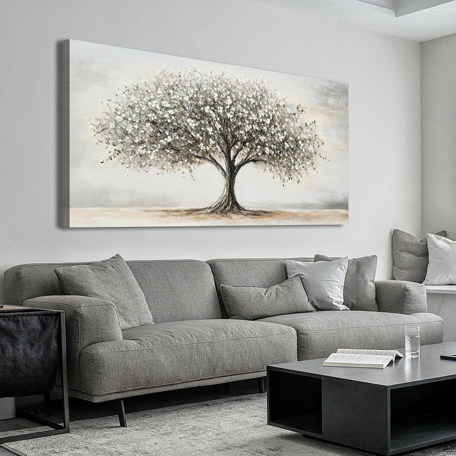 AIXMGSJS Canvas Wall Art Decor Tree of Life Art Modern Black and White Art Prints Canvas Art Wall Decor Artwork for Walls Decorations Pictures for Living Room for Home Office Wall Decor 20″X40″